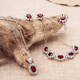 Shimei Ruby Sterling Silver Pendant Earrings Ring Bracelet Set Women's 925 Silver Inlaid Garnet Ruby Necklace Pendant