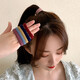 New canned high ponytail headband hair tie for girls, high elasticity and durable rubber band leather headband, 1 can of 20 pieces, Morandi color