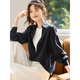 Mohan Yimei Intelligent Minimalist Shirt 2025 Autumn New French Deep V Layer Skin-Friendly Shirt Navy L