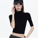 Miao Yijia black half-turtle collar bottoming shirt for women that can be worn as an inner layer and a foreign-style top for fall and winter new style T-shirt with a slim and high-end feel. Black half-turtle collar slim-fitting mid-sleeve bottoming shirt. One size fits all. Recommended 80-120 Jin Jin is equal to 0.5 kg.