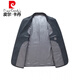 Pierre Cardin high-end 100% worsted pure wool suit suit men's high-end fine plaid business authentic dad dress two-piece set Gray L 175/92A Recommended 125-145 Jin Jin equals 0.5 kg
