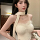 Xin Youjie Internet celebrity live broadcast photogenic clothes pure lust super fairy furry tube top vest autumn and winter with sweet and spicy style scarf top black S