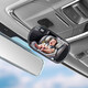 Extra large wide-angle rear-view mirror installed in car interior, in-car baby observation, large reversing view, adhesive style