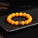 Fan Jialun beeswax bracelet men's collection-grade amber demon flower old wax bracelet s925 silver jade beads six-word motto 10mm demon flower beeswax