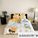Spongebob cartoon style cute soft lamb velvet + milk velvet four-piece winter thickened warm bedding milk velvet-SpongeBob SquarePants bed sheet 1.5m (quilt cover 200*230cm)