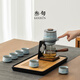 Thirty-year-old Wengan Ru Kiln Xingyun Kung Fu tea set for home office tea making artifact complete set of tea tray gift box for elders Wengan Ru Kiln_Xingyun automatic tea set (Tianqing) + 6 tea cups