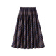 MUJI Women's Flannel Pleated Skirt Long Skirt Women's Skirt Women's Fall 25 BE1D1C5A Brown Plaid M