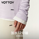 Yottoy Tencel linen long-sleeved yoga wear top sports cover-up Pilates fitness loose T-shirt soft gauze purple L