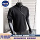 NASALIKE American Polo Henley shirt men's long-sleeved T-shirt spring and autumn trend cleanfit inner casual men's base sweatshirt black upgrade 5XL 200 to 230Jin Jin equals 0.5 kg can be worn