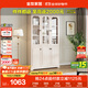 Quanyou Home Retro Pastoral Style Three Door Bookcase Guest Dining Room Study Storage Storage Cabinet Display Cabinet Floor Cabinet