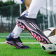 Cristiano Ronaldo F50 football shoes Mercurial 19AG long spikes for men and women, children, adults, low-top grass training non-slip breathable shoes, black pink plum spikes--Zhuo's 966 37