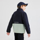 Hush Puppies children's clothing for boys and girls 2025 new autumn style vibrant contrasting color polar fleece jacket, navy blue 140 cm