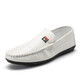 Semir 2025 Spring and Autumn New Doudou Shoes Men's Leather Shoes Korean Driving Shoes Lazy Shoes Social Trendy Casual Men's Shoes White 9880 43