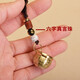 2025 Fortune Brass Keychain Baifu Cylinder Five Emperors Money Hoist Cart Key Pendant High-end Gift Keychain Brown Rope Five Emperors Money + Baifu Cylinder + Gourd/Give Sand