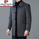 Pierre Cardin high-end Korean style coat men's medium-length thickened double-sided woolen windbreaker daddy winter lapel coat black XL 130-150Jin Jin equals 0.5 kg