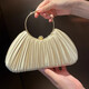 Xuan Shu handbag socialite high-end pleated bag 2025 new dinner cheongsam bag dress hand crossbody bag apricot