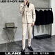 LESS IS MORE Autumn and Winter Korean Slim Suit Suit Two-piece Men's Casual Light Mature Style Men's Small Suit Handsome Jacket Trendy Black XL