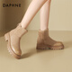 Daphne thick-soled snow boots for women, new winter style plus velvet short boots, cotton shoes for women 4025607033 Khaki 38