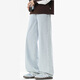 MINISO jeans men's straight-leg American high street trousers youth loose wide-leg pants men's versatile high-end casual pants light blue L /175 (weight 110-130Jin Jin equals 0.5 kg)