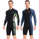 New 1.5MM wetsuit long-sleeved shorts one-piece warm wetsuit men's snorkeling surfing Lycra sunbathing suit men's black M