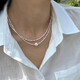Baroque pearl necklace for women, sterling silver, a few taels of broken bone, niche design, powerful necklace