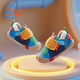 ANTA children's shoes for girls, infants and toddlers, autumn and winter new velvet warm Velcro soft-soled cotton shoes for boys, green/blue/blue city blue/sea buckthorn yellow-1 21, inner length of the shoe 12.5cm