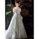 Fuling Art Examination Dress Music Student Piano Performance Evening Dress Evening Dress Women Light Luxury Niche High-End Beautiful Coming-of-Age Ceremony Green Champagne Gold Long Version