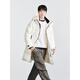 GXG Men's Simple White Windproof Hood Design Men's Casual Commuting Long Down Jacket 2025 Winter New Product White S