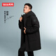 Duck Ou Hao same style down jacket for men and women medium length 2025 winter new cold-proof workwear parka warm jacket thick YX black XL 180/96A (XL)