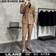 LESS IS MORE Autumn and Winter Korean Slim Suit Suit Two-piece Men's Casual Light Mature Style Men's Small Suit Handsome Jacket Trendy Black XL