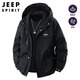 JEEP SPIRIT Jeep Jacket Men's Jacket Autumn and Winter American Workwear Hooded Jacket Men's Black XL