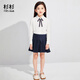 Shanshan Girls' Lace Shirt Children's White Shirt Long Sleeve Primary School Students Autumn and Winter Style Costumes for Middle and Large Children White 140