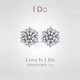 I DoPT950 platinum diamond stud earrings for women snowflake bull head six claws pair of cultivated diamond men and women same style earrings earrings 1 carat classic snowflake earrings