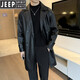 JEEP SPIRIT2025 Spring and Autumn New Old Money Style Men's Leather Jacket Black L