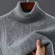 Pierre Cardin brand turtleneck cashmere sweater for men premium 100% pure cashmere double-strand thickened solid color jacquard high-end sweater base, dark gray, high-end gift box gift bag packaging L Recommended weight 130-150 Jin Jin equals 0.5 kg