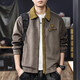 JEEP SPIRIT Jeep High-End Heavy Wool Contrast Lapel Casual Jacket Men's 2025 Autumn Loose American Jacket Men Military Green XL Suitable for 145-160Jin Jin equals 0.5 kg
