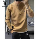 Playboy (PLAYBOY) Henry collar sweatshirt men's spring and autumn style embroidered trendy casual T-shirt long-sleeved bottoming shirt loose men's inner top black regular M