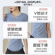 Yoga clothes for women 2025 new summer running Pilates training professional large size sports fitness short-sleeved top suit short sleeves + yoga pants cardamom green + gray lake blue XL suitable for 115-130 Jin Jin equals 0.5 kg