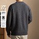 100% wool winter thickened men's cardigan button cardigan pocket 5108 dark gray L