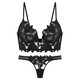 Victoria's Secret French Sexy Lace Ultra-Thin Underwear Set Push-up and Secondary Breast Support Deep V-Shaped Bra Pure Desire Black S