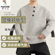 Woodpecker (TUCANO) 2025 new sweater gray American retro Henry collar sweater men's winter lazy style knitted sweater cl QCC-B111-MZ-K82 dark gray XL
