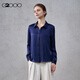 G2000 satin/tie with brooch/same style in shopping mall, women's 2025 autumn and winter long-sleeved casual shirt