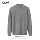 GLM crew neck sweater men's autumn and winter trendy knitted sweater men's casual bottoming sweater men's black L