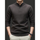 SEMALAM2025 autumn and winter new style wool thickened Henry collar button solid color pure wool warm simple men's knitted sweater brown M