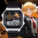 Ayub Border Prison Bus Company Moon Plan Peripheral Watch Game wasserdichte elektronische Uhr Small Square Birthday Gift Student [Fashion Silver Black] D12187 Elektronische Uhr