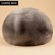 Charles Worth Winter Mink Fur Whole Mink Fur Beret Women's Genuine Leather Hat Ear Protection Coldproof Fur Mom Hat Baotou Hat White XL (57-58cm)