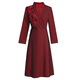 2025 Autumn New Mother's Dress Suit Collar Embroidered Wedding Banquet Mother-in-Law Dress Burgundy 2XL