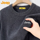 JEEP Jeep Sweater Men's Winter Round Neck Warm Bottoming Shirt Men's Trendy Versatile Clothes Men's Dark Gray L