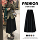 Langsha Woolen Pleated Skirt Women's Autumn and Winter 2025 New High Waist Drape Slimming Large Swing A Line Mid-Length Suit Skirt