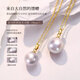 Meluxe Jiuzilihuo 18K gold Edison freshwater pearl pendant purple pearl clavicle chain birthday gift for wife 10-11mm white